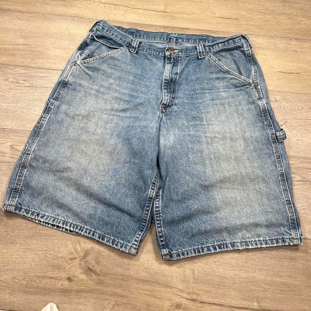 Vintage baggy distressed denim jorts shorts summer wide leg skater